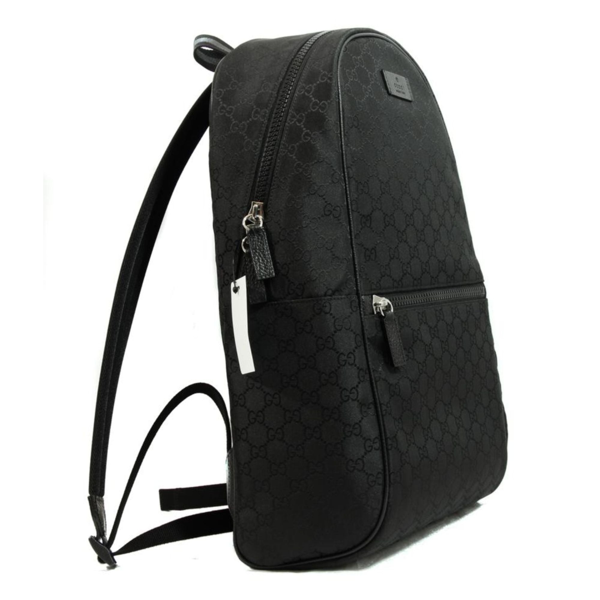 Gucci Nylon GG Guccissima Black Slim Backpack Travel Bag 449181