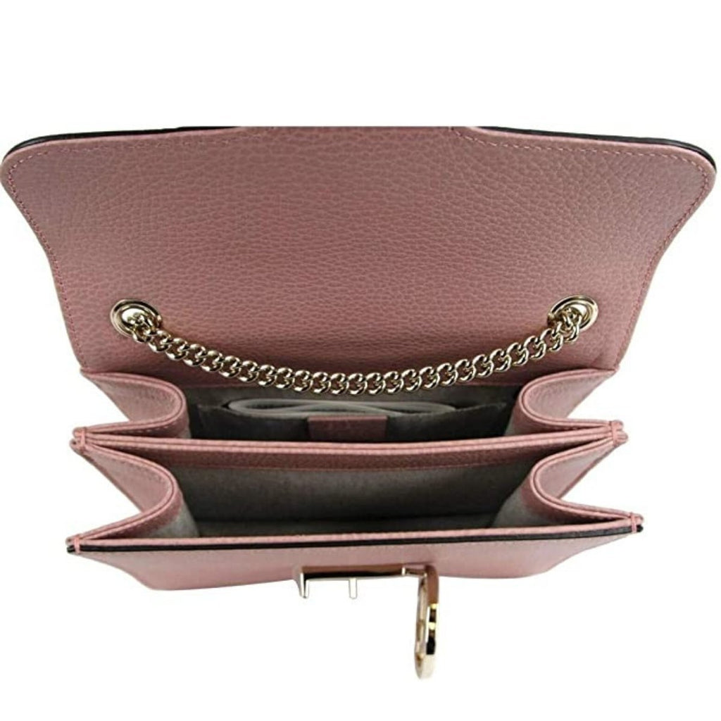 Soft Pink Leather Interlocking G Chain Crossbody Bag