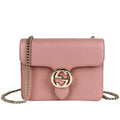 Soft Pink Leather Interlocking G Chain Crossbody Bag