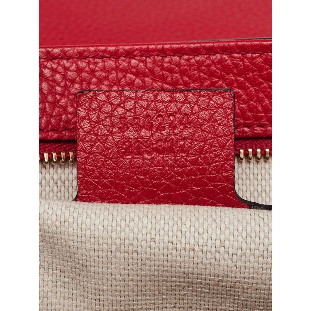 Gucci Soho Disco Red Leather GG Tassel Chain Crossbody Bag