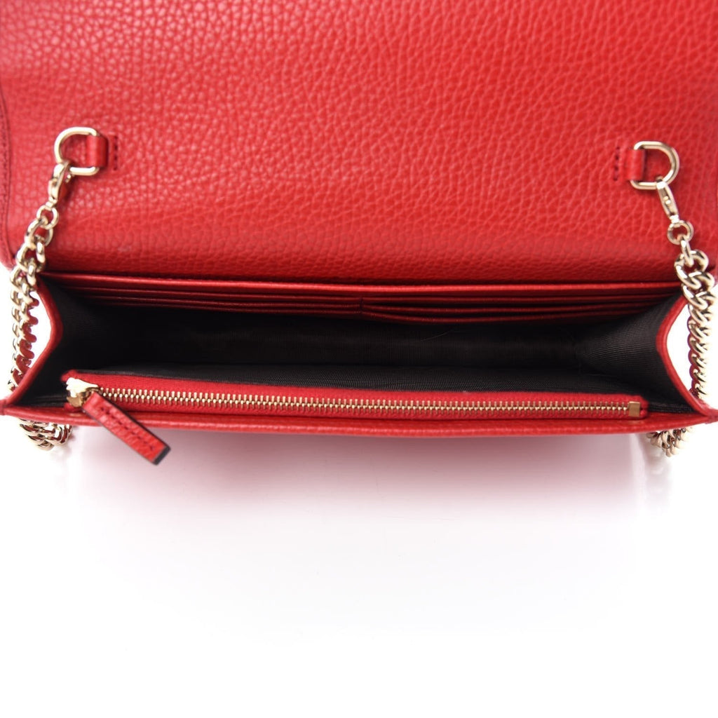 Gucci Soho Wallet on Chain Red Leather Cross Body Bag 598211