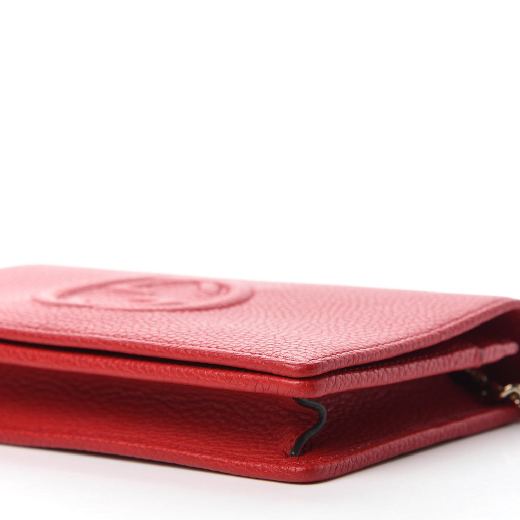 Gucci Soho Wallet on Chain Red Leather Cross Body Bag 598211