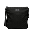 Gucci Unisex GG Guccissima Web Black Canvas Messenger Bag Crossbody 449185
