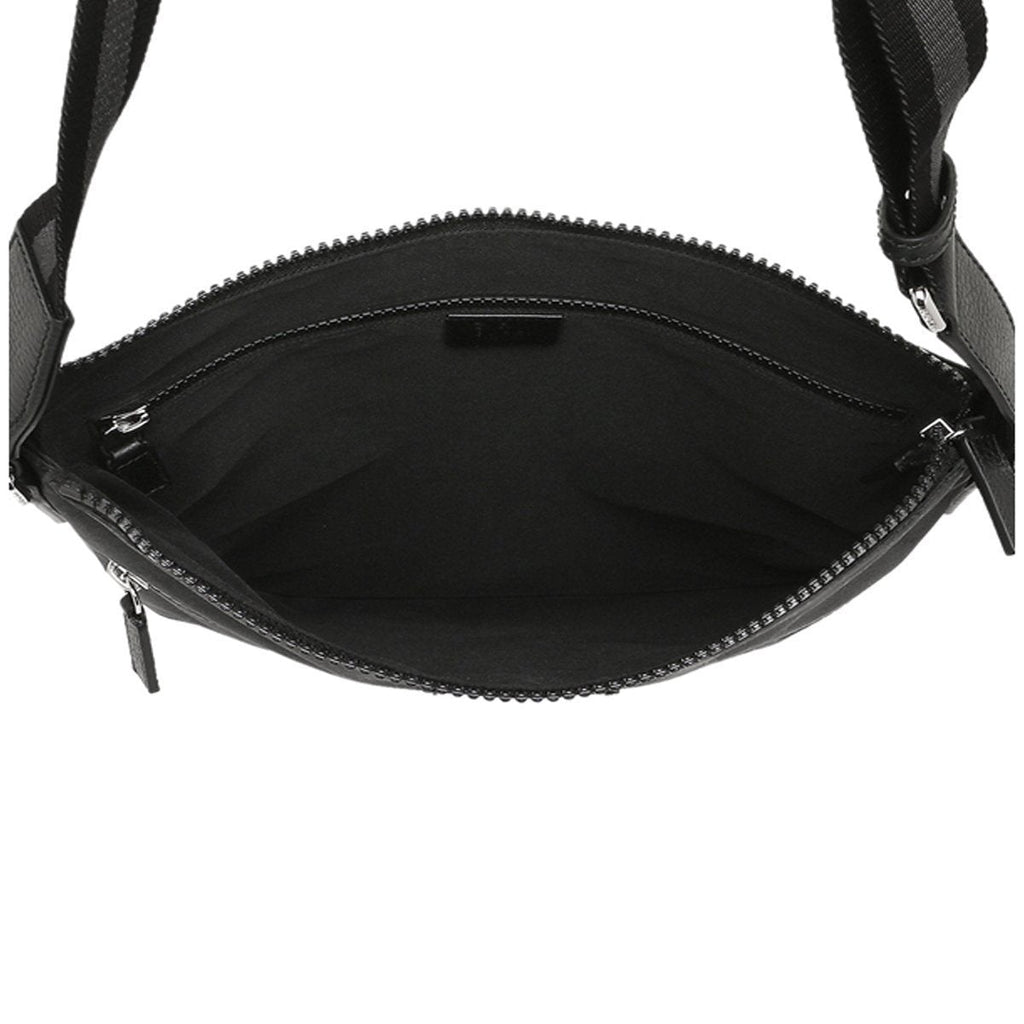 Gucci Unisex GG Guccissima Web Black Canvas Messenger Bag Crossbody 449185