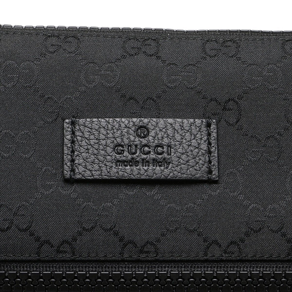 Gucci Unisex GG Guccissima Web Black Canvas Messenger Bag Crossbody 449185
