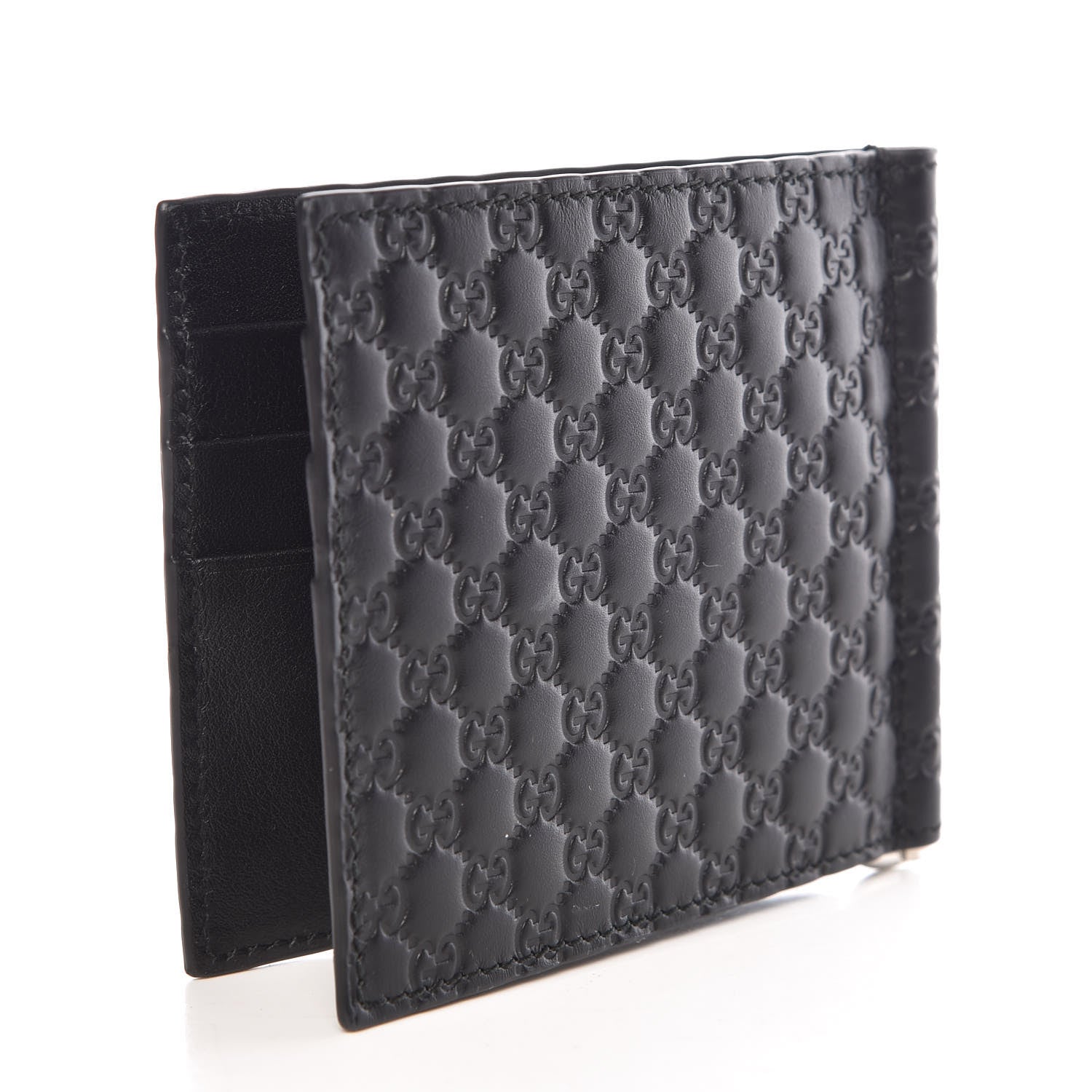 Gucci Unisex Microguccissima GG Black Money Clip Wallet 544478