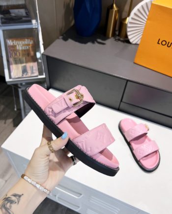 louis vuitton Women's Bom Dia Flat Mule Pink For Women
