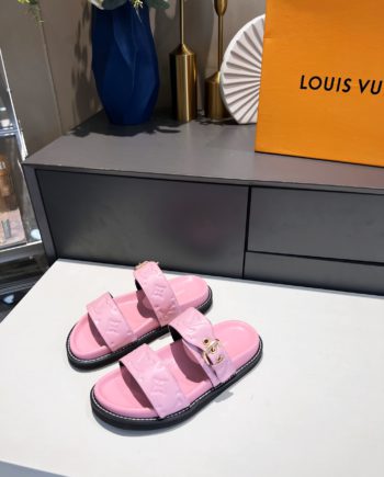 louis vuitton Women's Bom Dia Flat Mule Pink For Women