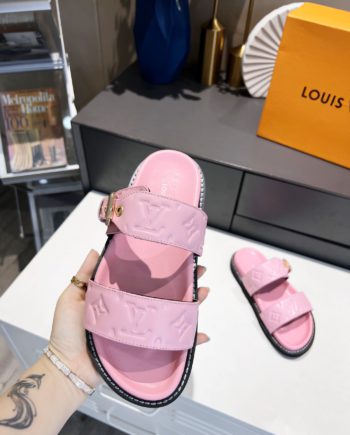 louis vuitton Women's Bom Dia Flat Mule Pink For Women