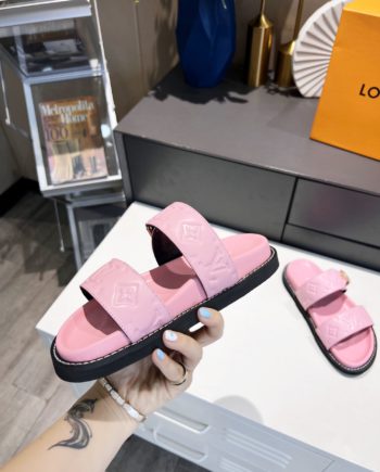 louis vuitton Women's Bom Dia Flat Mule Pink For Women