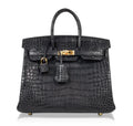Hermès Birkin 25 Noir Alligator Bag GHW