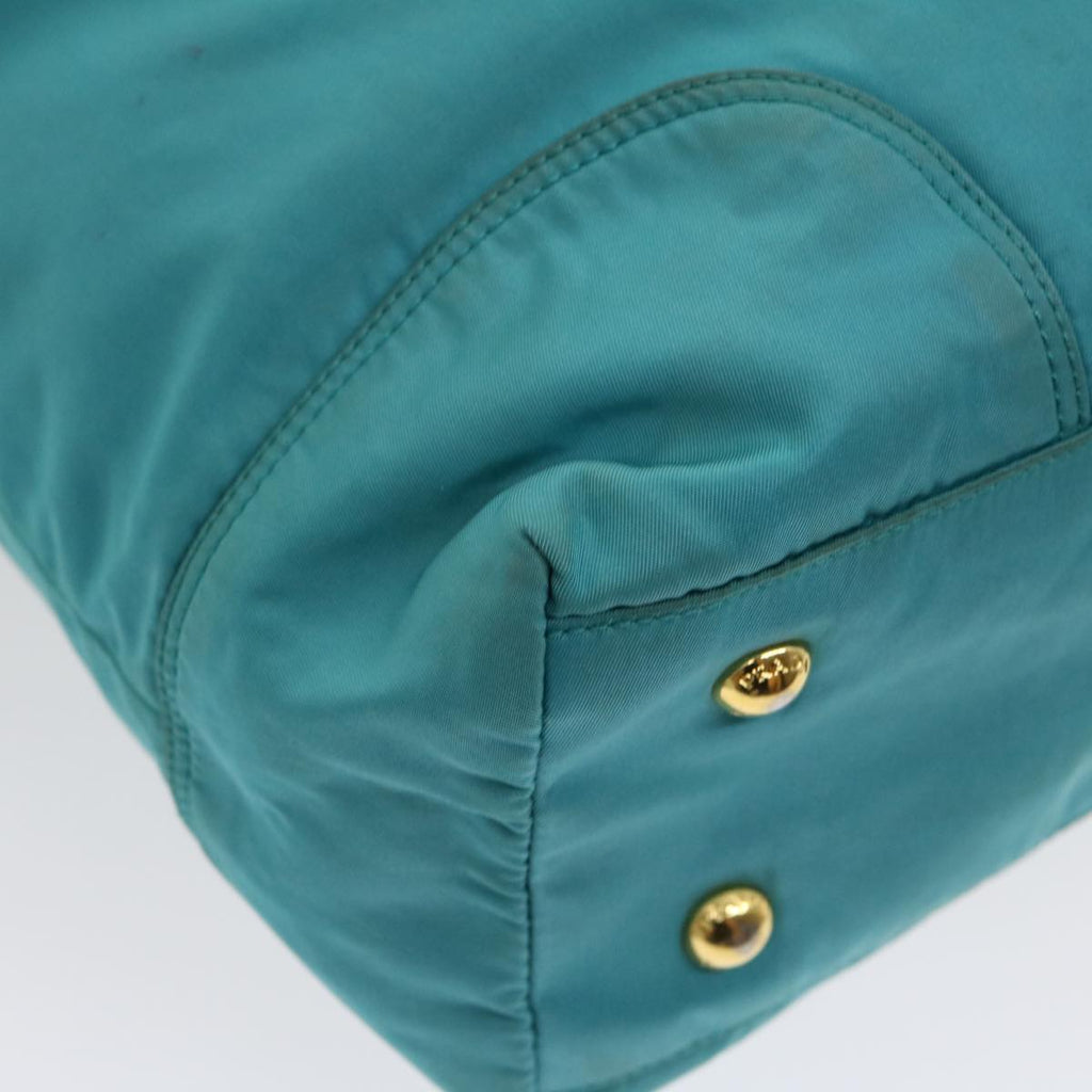 PRADA Hand Bag Nylon Turquoise Blue  hk434