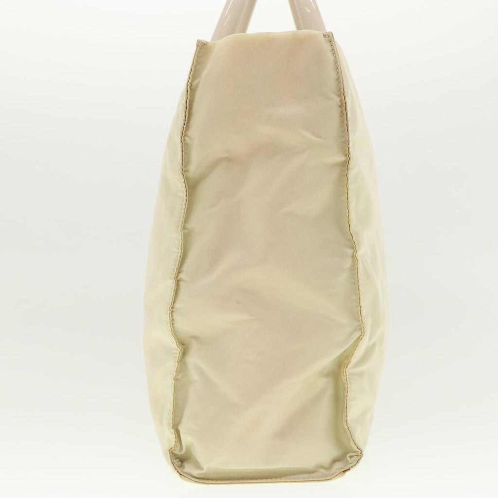 PRADA Hand Bag Nylon Beige  hk668