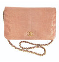 CHANEL Vintage milky pink genuine lizard leather 2