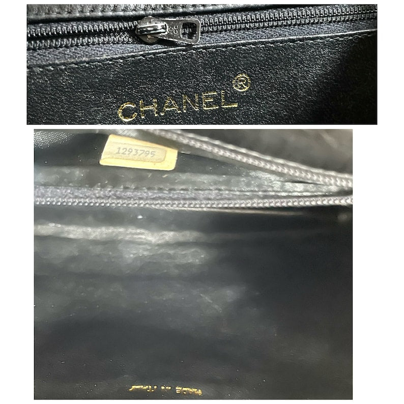 CHANEL Vintage black fringe camera bag with double flaps