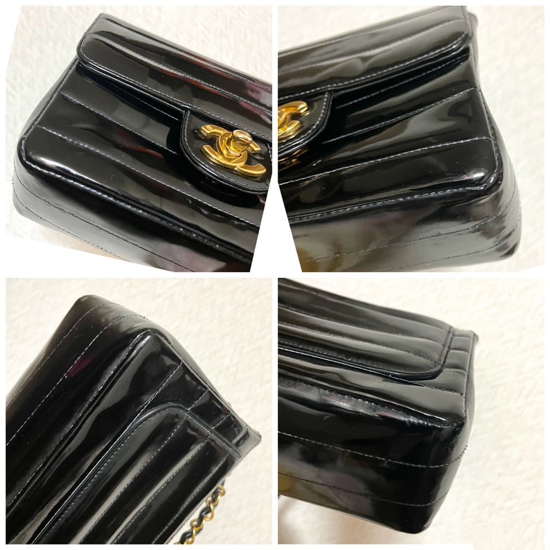 CHANEL Vintage patent enamel black 2