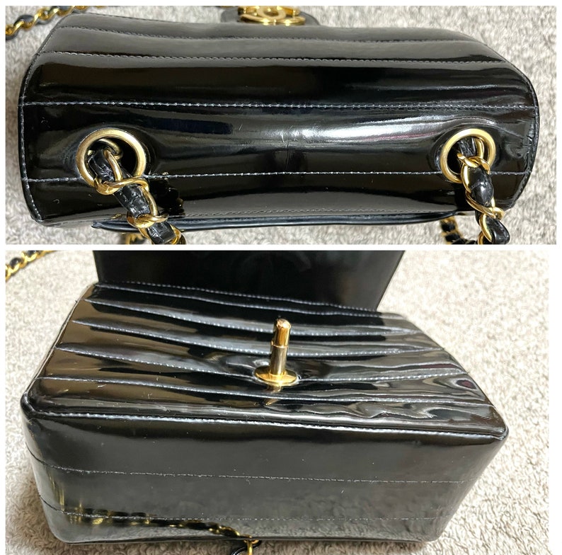 CHANEL Vintage patent enamel black 2
