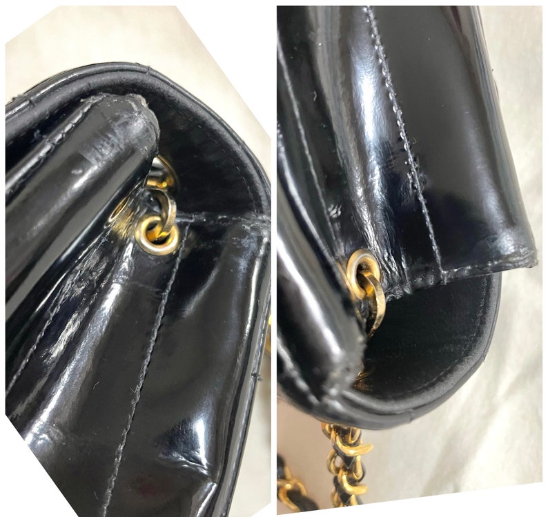 CHANEL Vintage patent enamel black 2