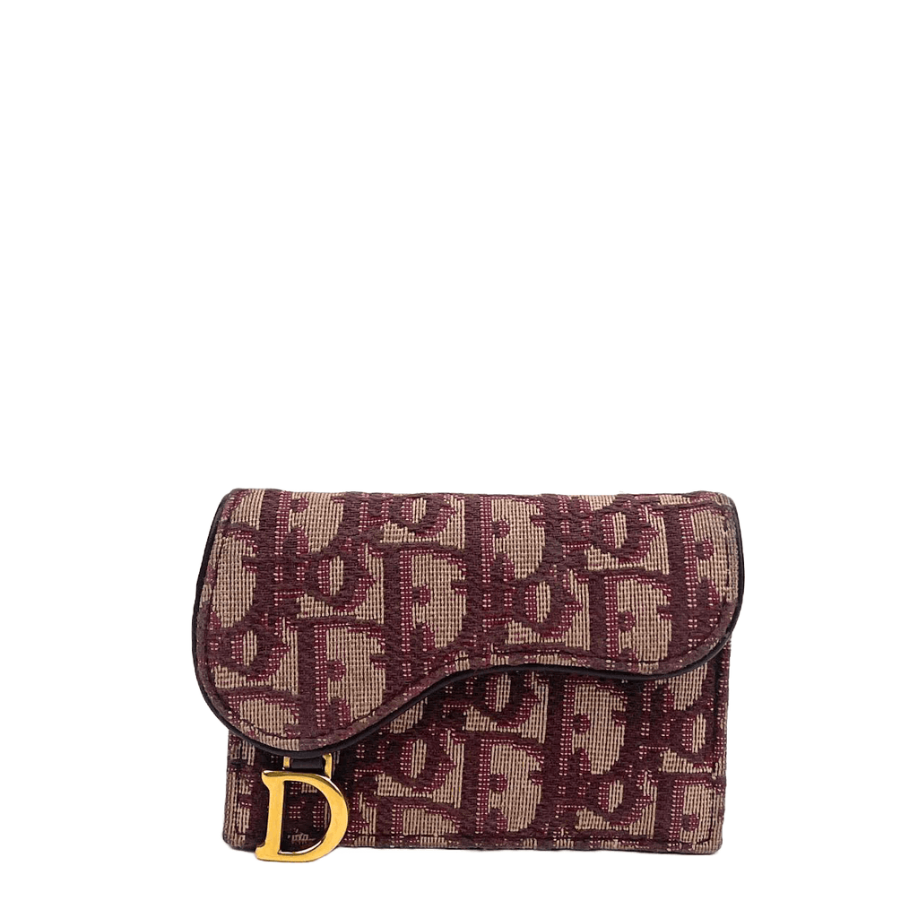 CHRISTIAN DIOR Oblique Saddle Compact Canvas Wallet -OUTLET ITEM FINAL SALE