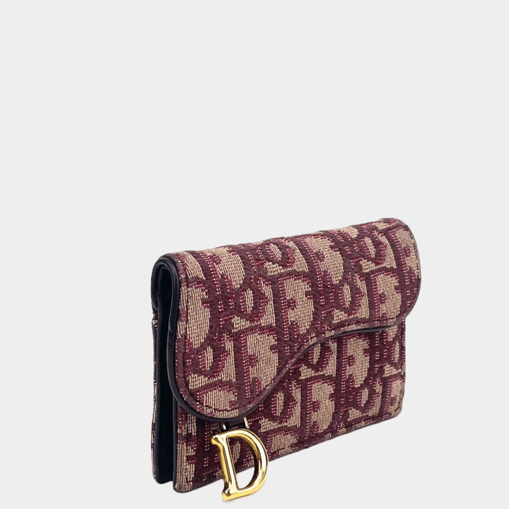 CHRISTIAN DIOR Oblique Saddle Compact Canvas Wallet -OUTLET ITEM FINAL SALE