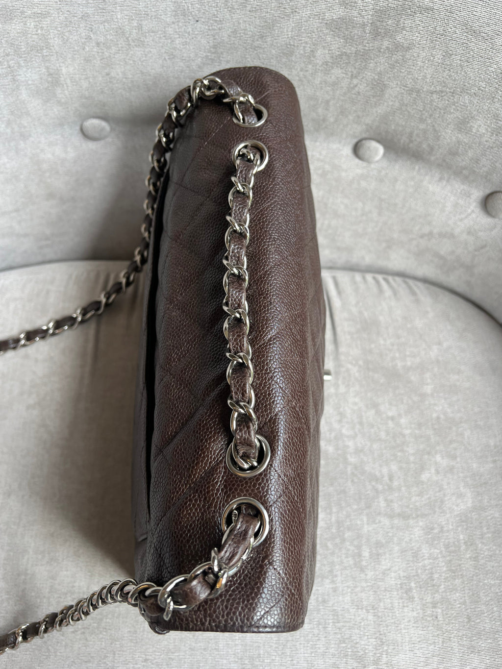 Chanel Jumbo Single Flap in Brown Caviar