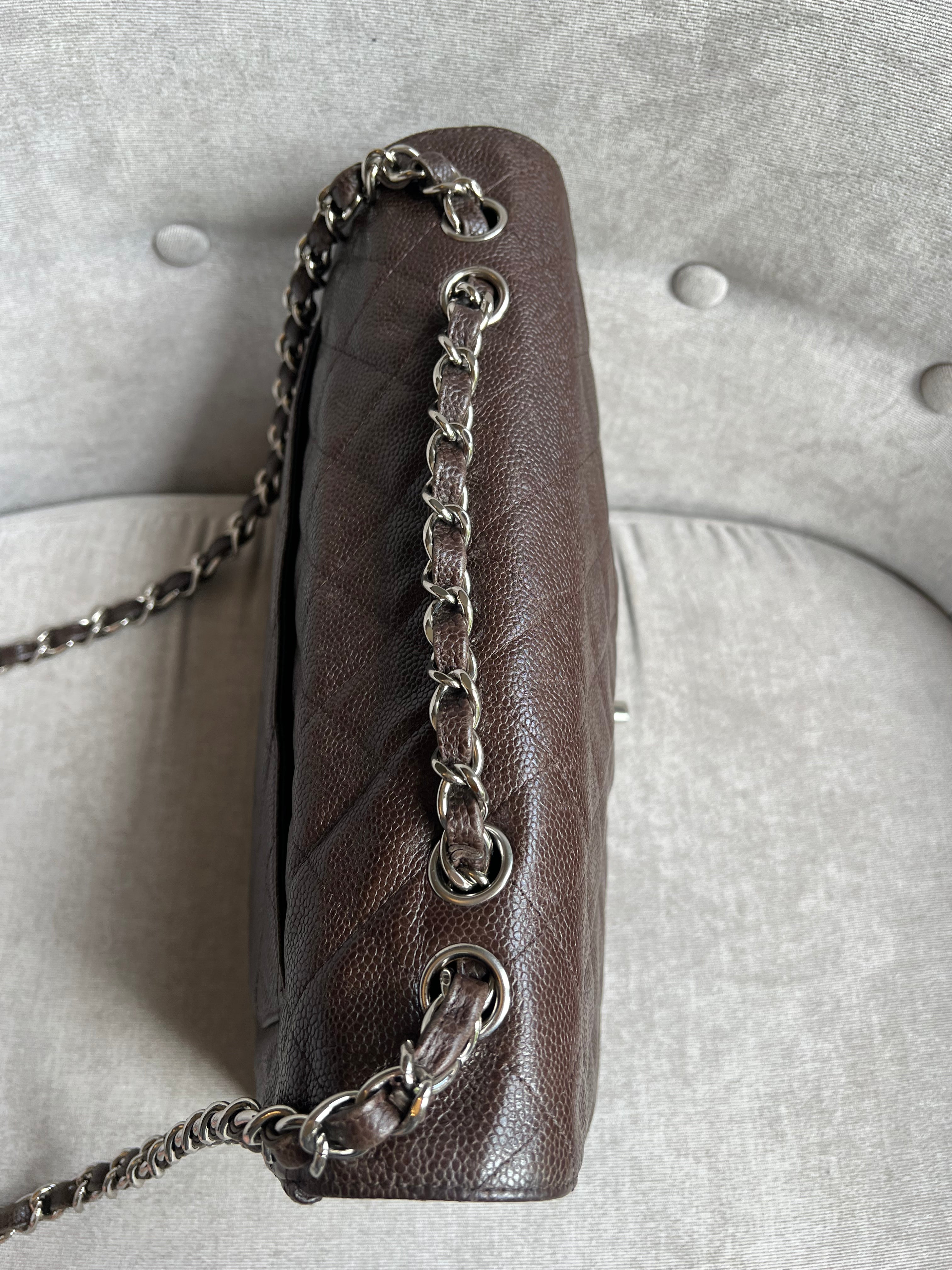 Chanel Jumbo Single Flap in Brown Caviar