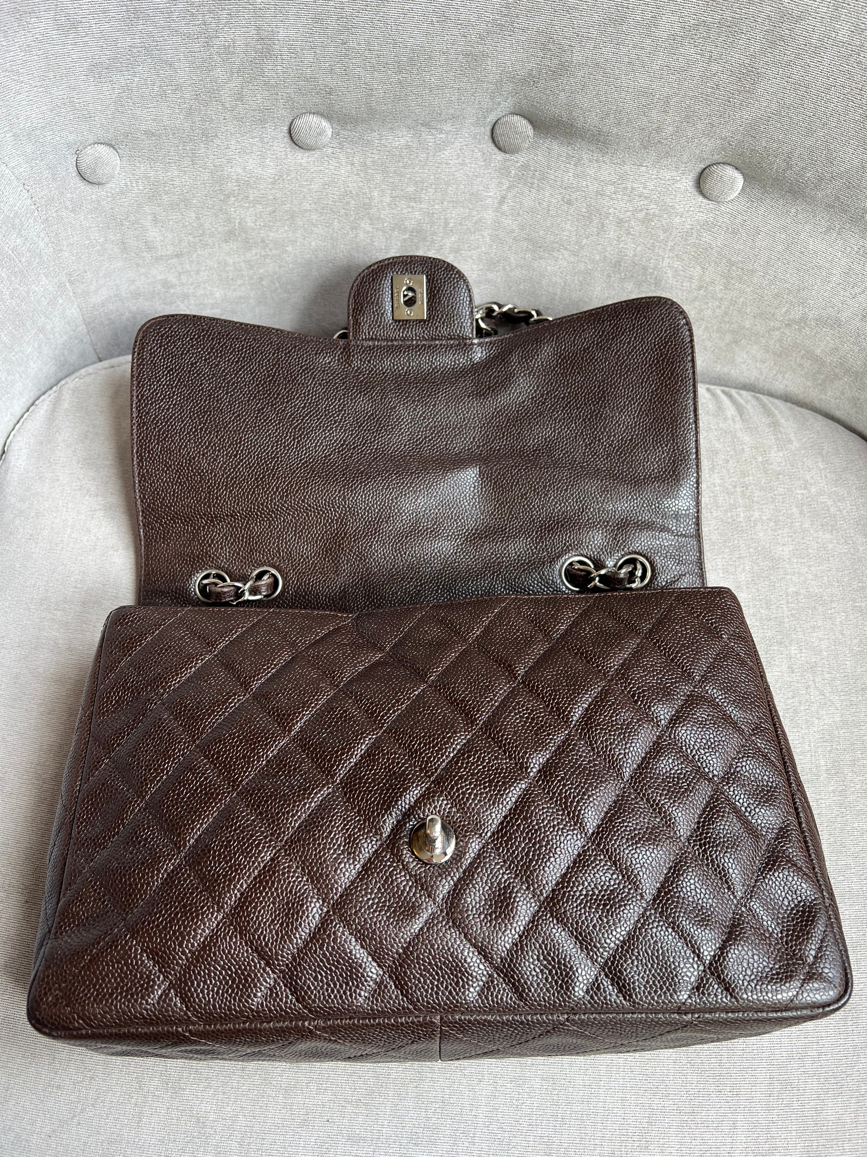 Chanel Jumbo Single Flap in Brown Caviar