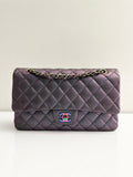Chanel Classic Medium Goat Flap Purple Rainbow Hardware
