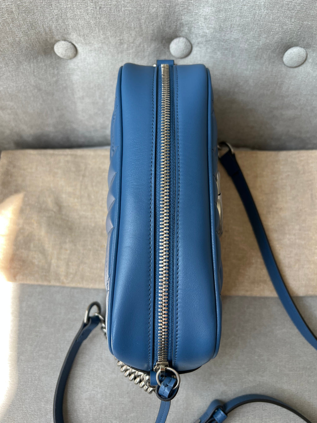 Gucci Aria GG Blue Marmont Small Shoulder Bag (RRP ��1250)