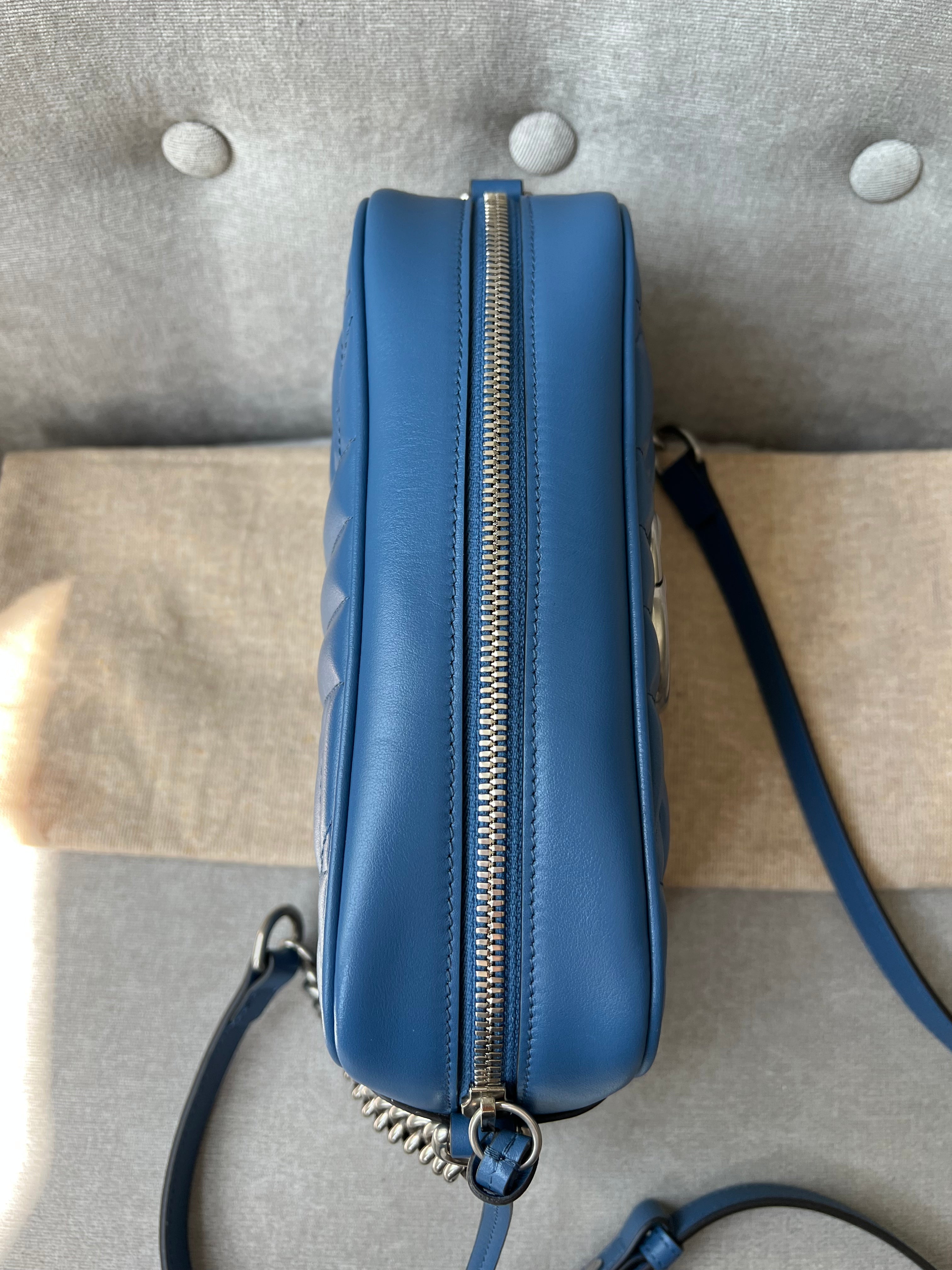 Gucci Aria GG Blue Marmont Small Shoulder Bag (RRP ��1250)