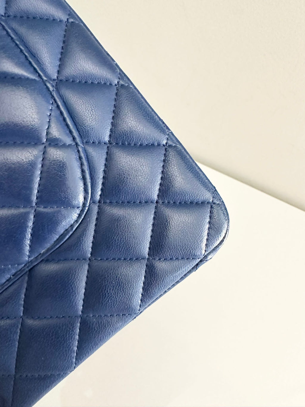 Chanel Classic Medium Lambskin Flap Navy Blue SHW