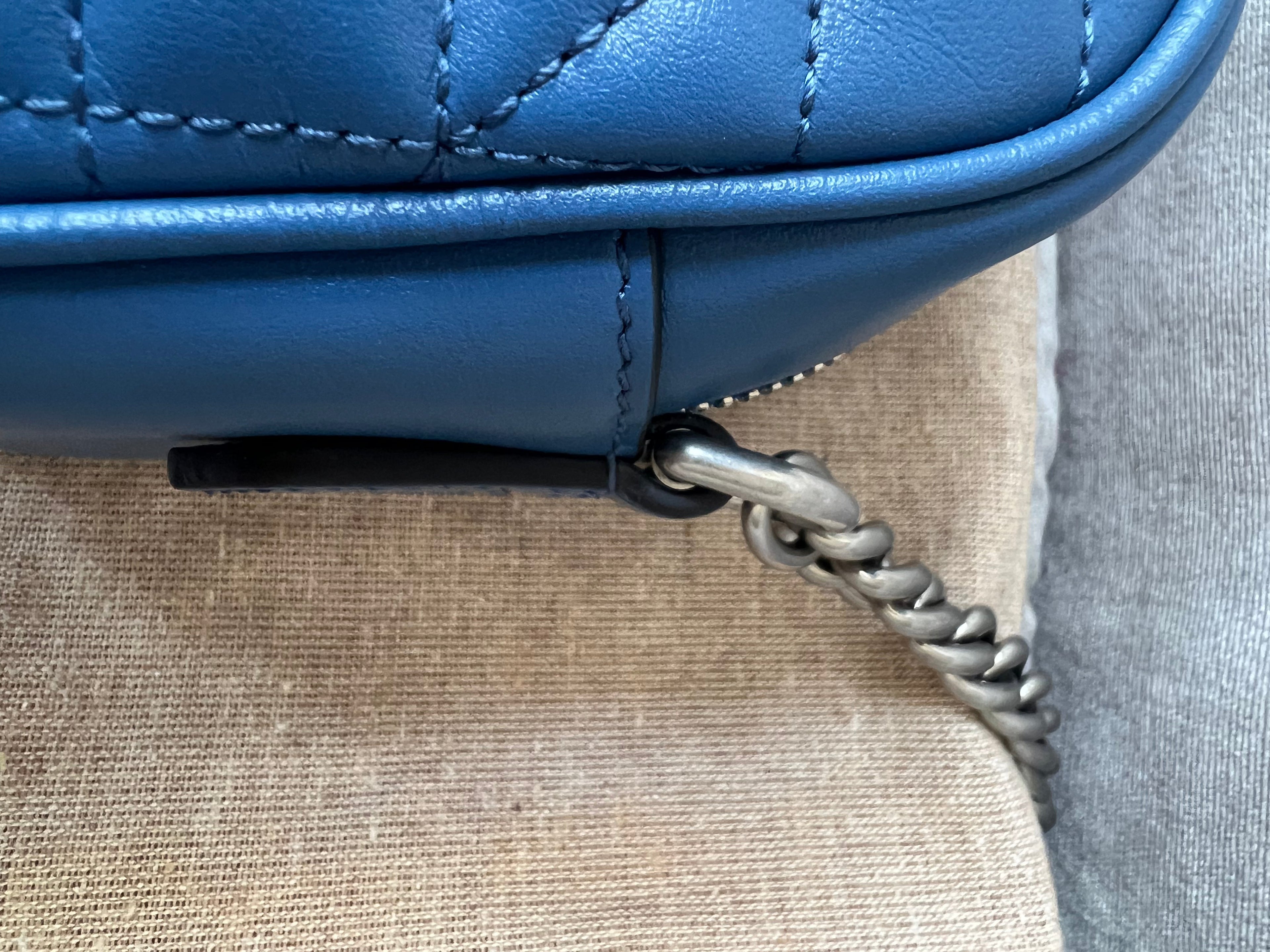 Gucci Aria GG Blue Marmont Small Shoulder Bag (RRP ��1250)