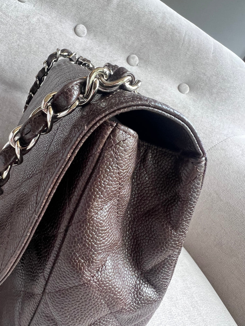 Chanel Jumbo Single Flap in Brown Caviar