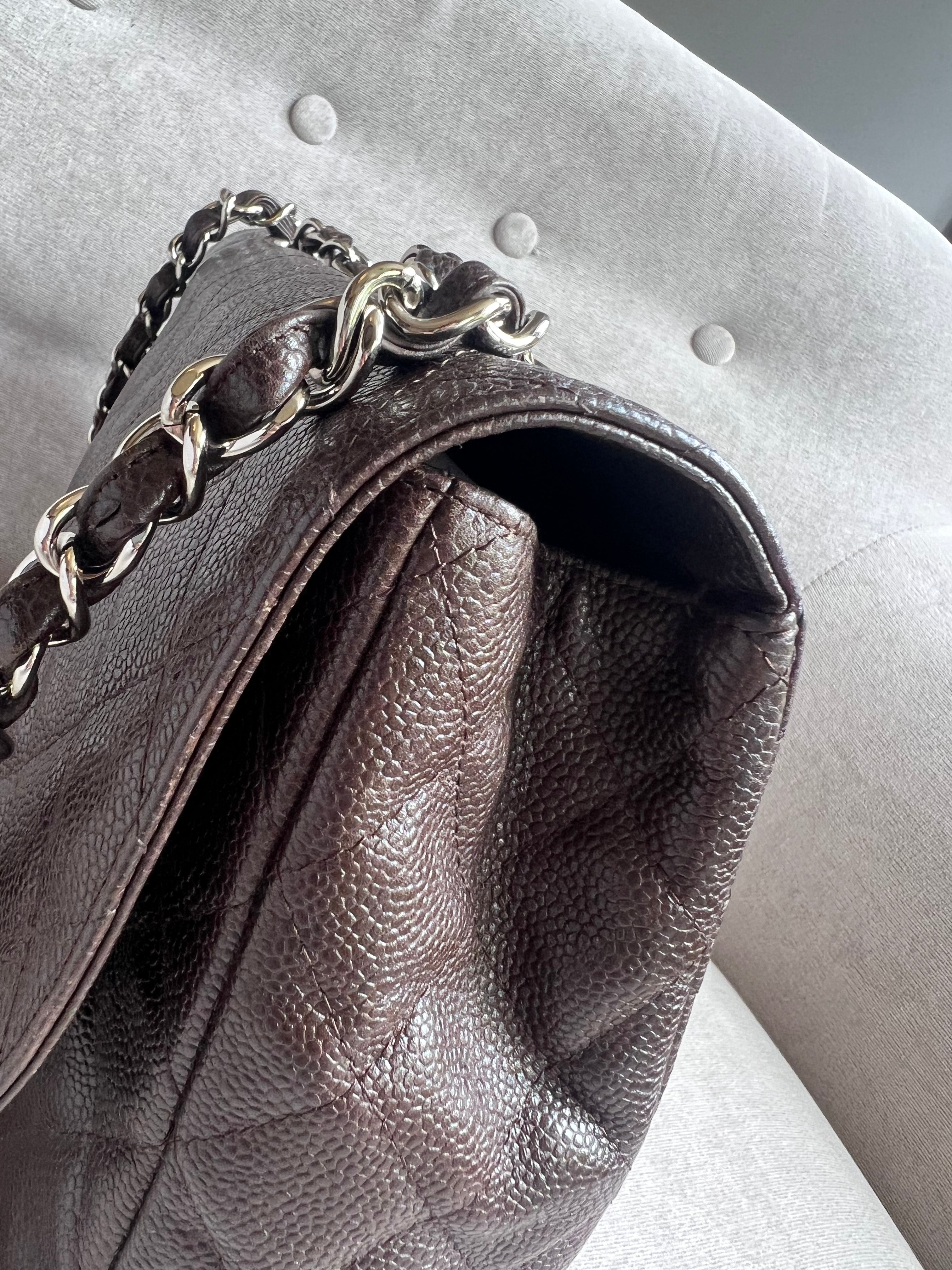 Chanel Jumbo Single Flap in Brown Caviar