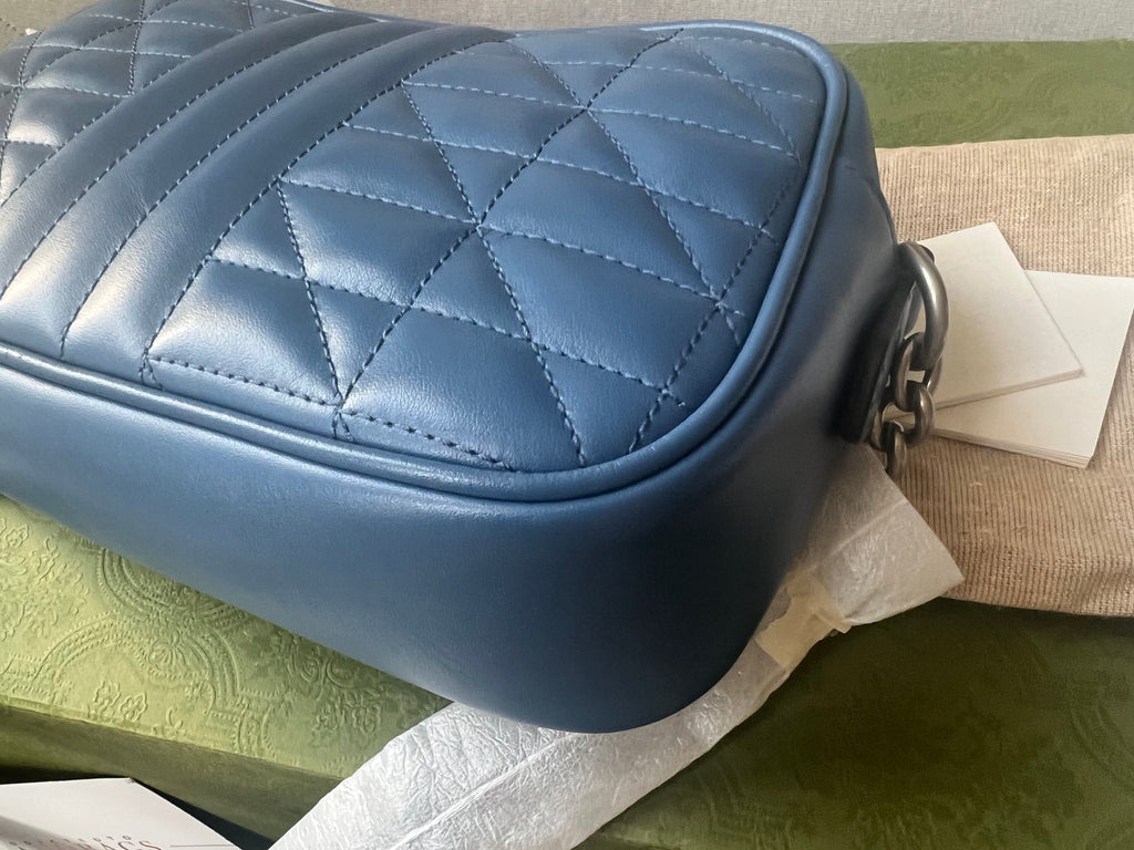 Gucci Aria GG Blue Marmont Small Shoulder Bag (RRP ��1250)