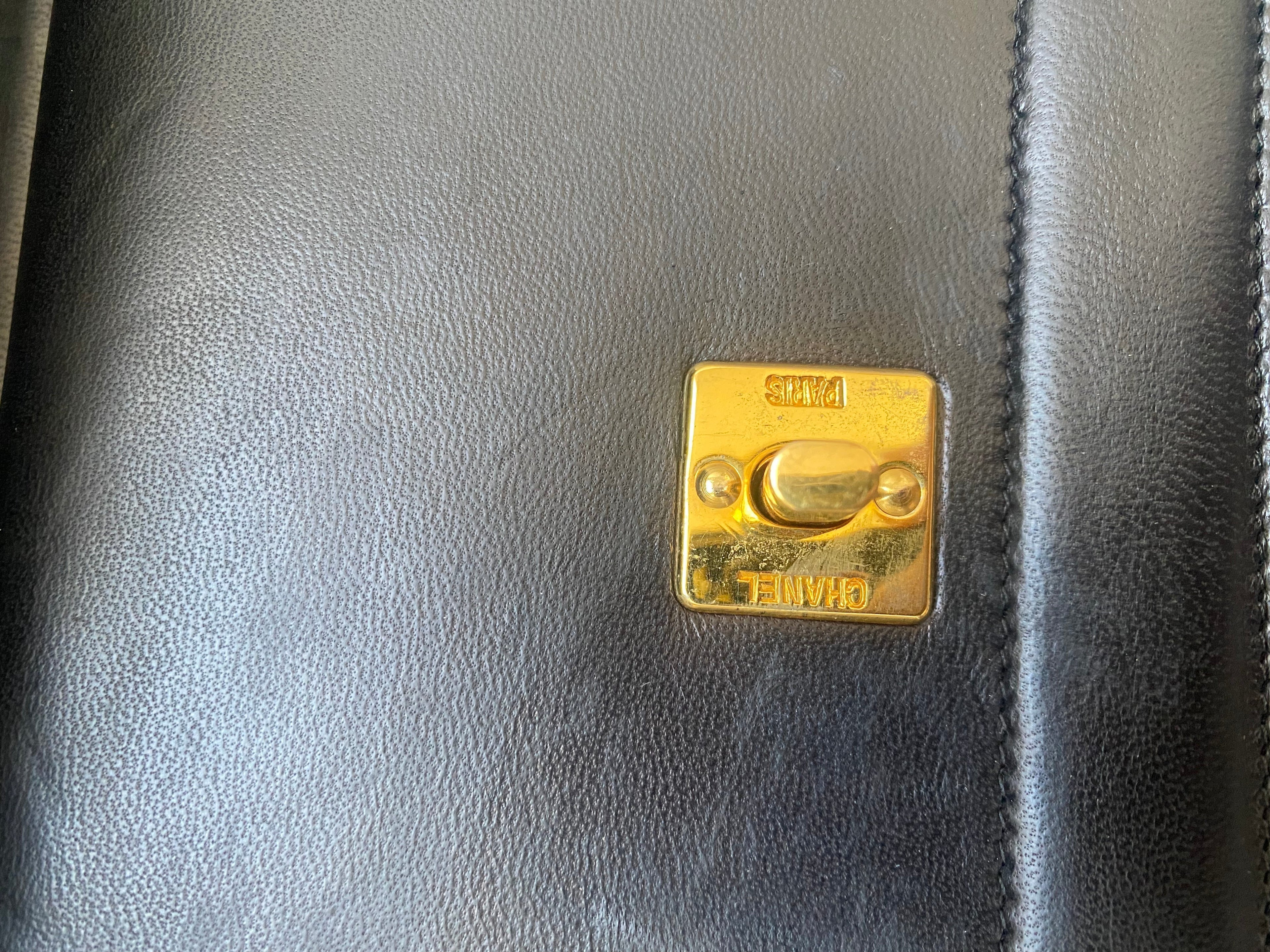 Chanel vintage dark blue quilted flap bag