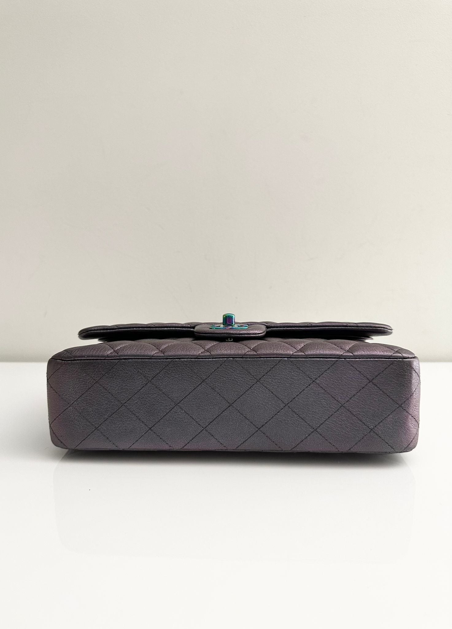 Chanel Classic Medium Goat Flap Purple Rainbow Hardware
