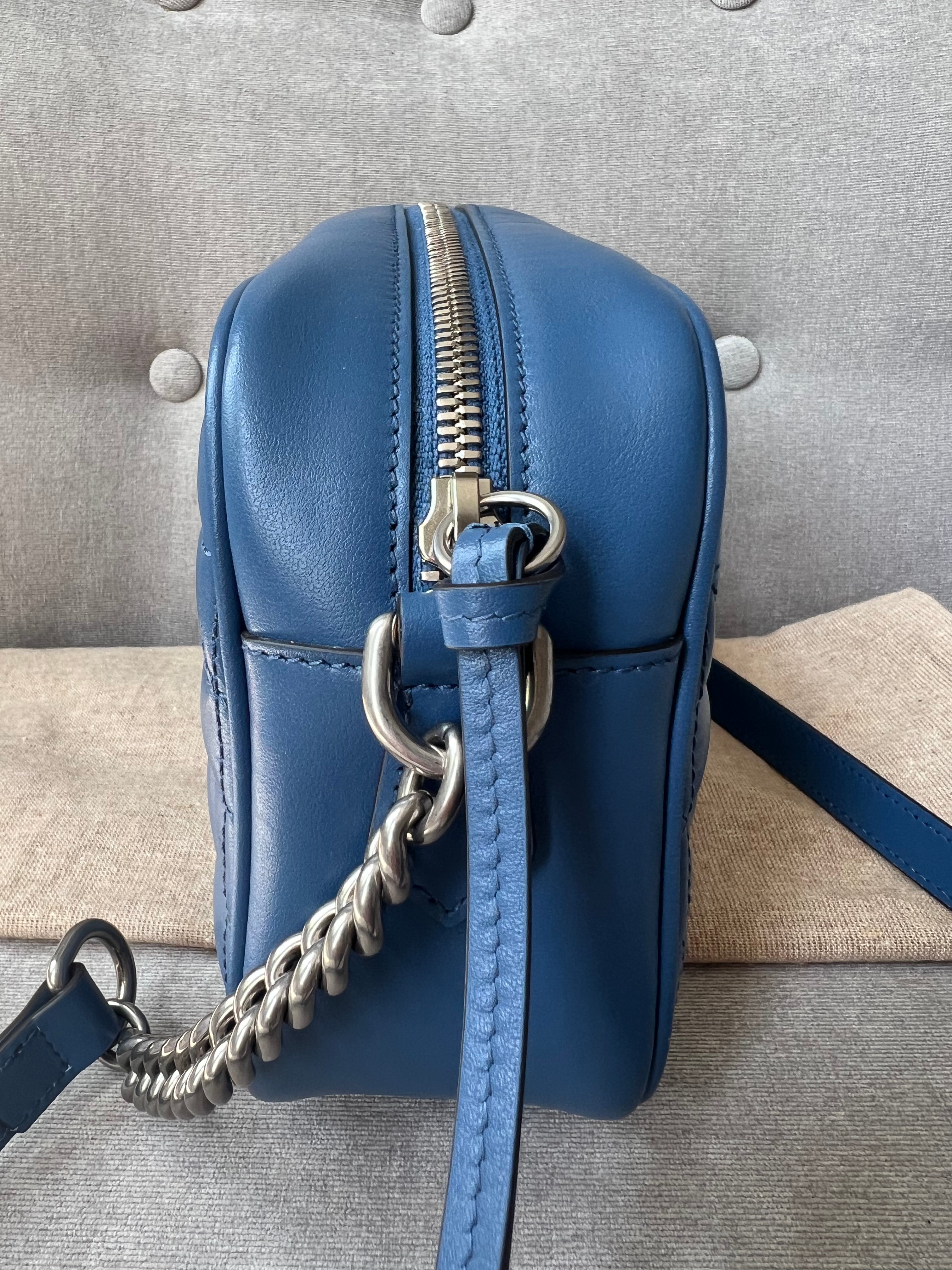 Gucci Aria GG Blue Marmont Small Shoulder Bag (RRP ��1250)