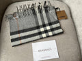Burberry Classic Check Grey Cashmere Scarf (RRP £390)