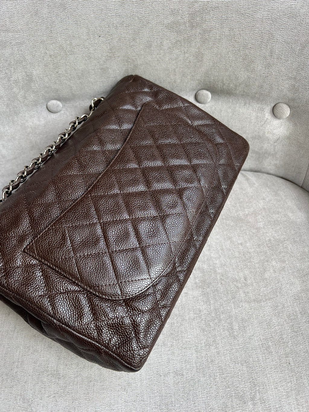 Chanel Jumbo Single Flap in Brown Caviar