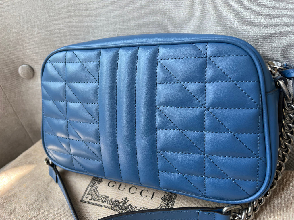 Gucci Aria GG Blue Marmont Small Shoulder Bag (RRP ��1250)