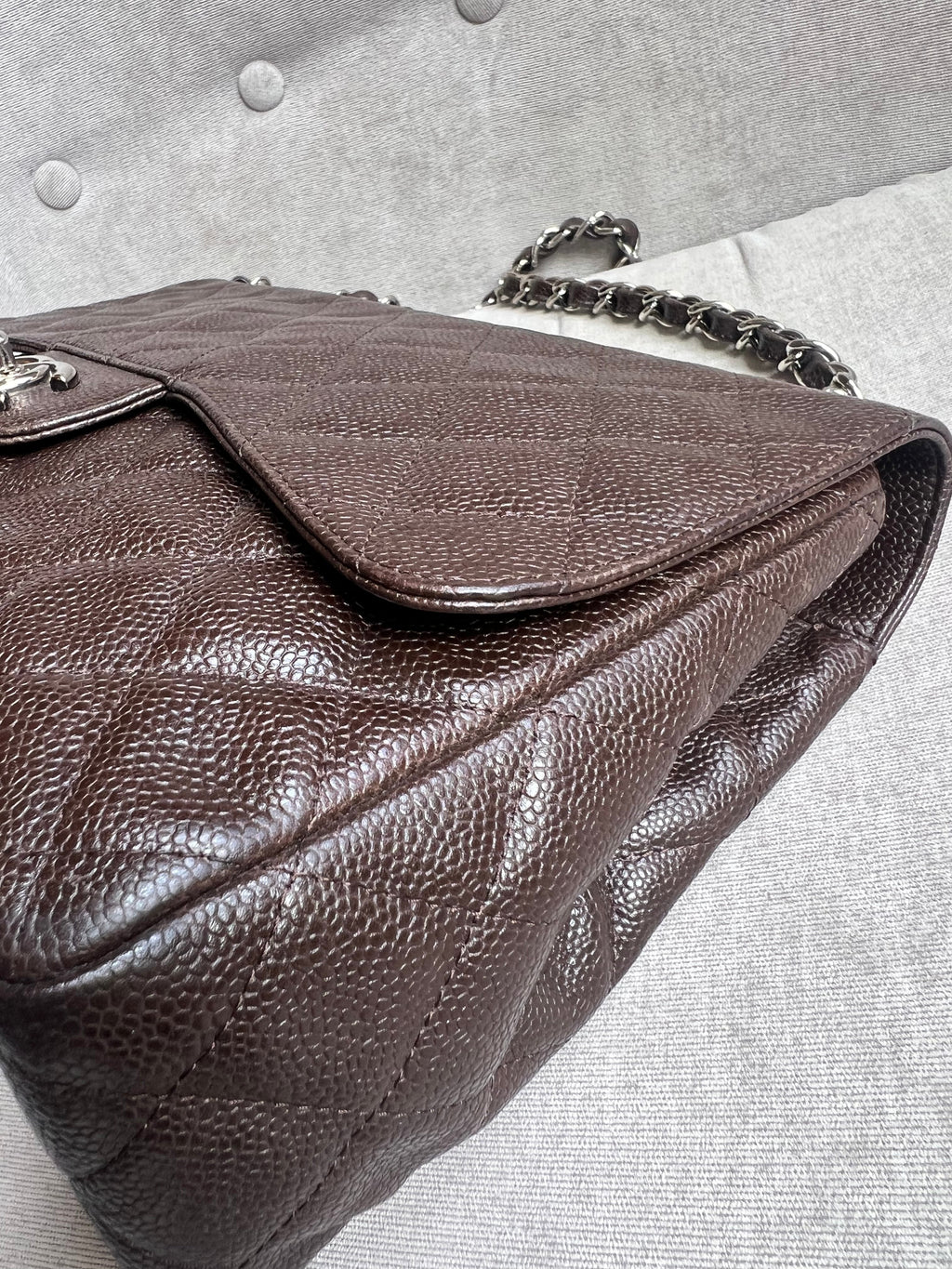 Chanel Jumbo Single Flap in Brown Caviar