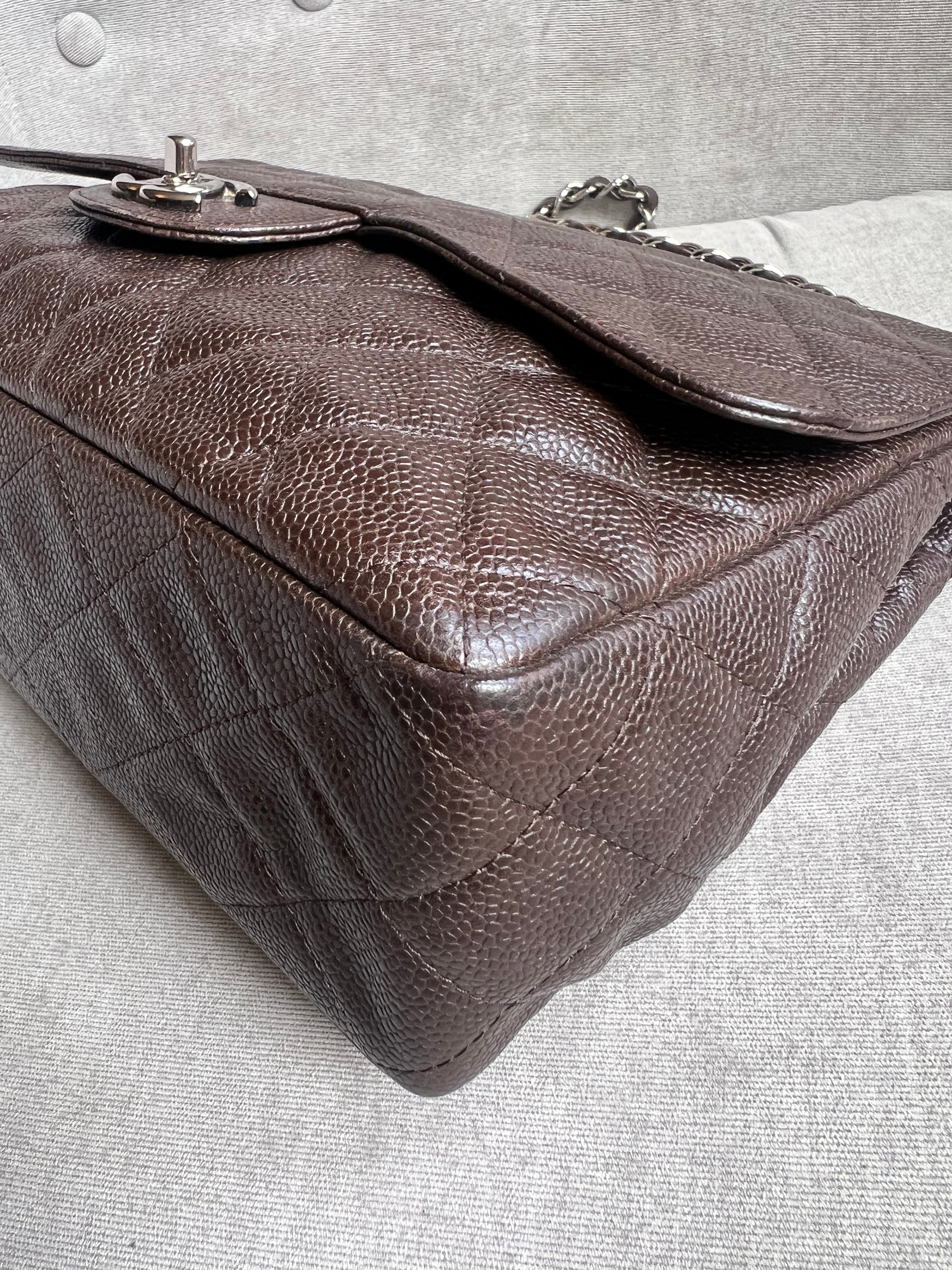 Chanel Jumbo Single Flap in Brown Caviar