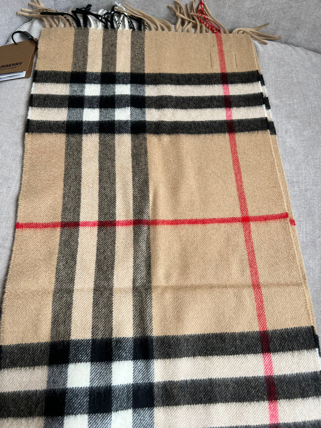 Burberry Classic Check Archive Beige Cashmere Scarf (RRP £420)