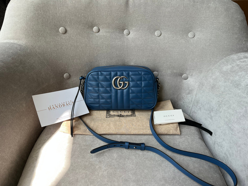 Gucci Aria GG Blue Marmont Small Shoulder Bag (RRP ��1250)