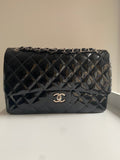 CHANEL Jumbo Classic Double Flap Patent Black