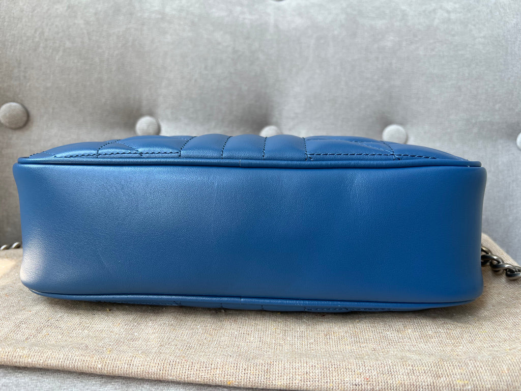 Gucci Aria GG Blue Marmont Small Shoulder Bag (RRP ��1250)