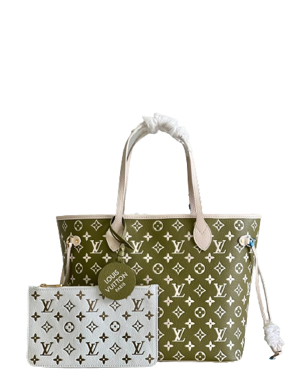 Louis Vuitton Neverfull MM  Tote Bag Khaki Green