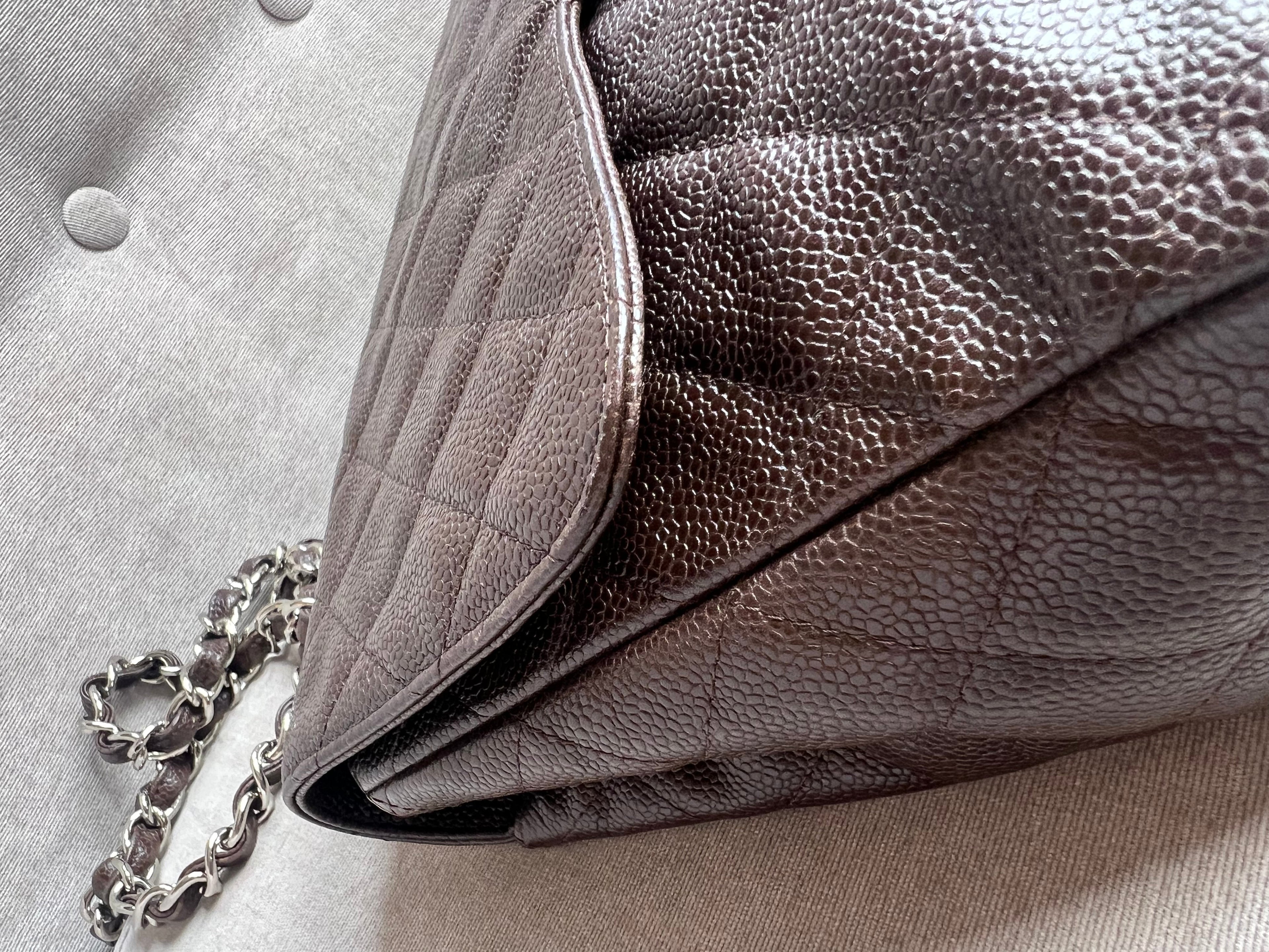 Chanel Jumbo Single Flap in Brown Caviar