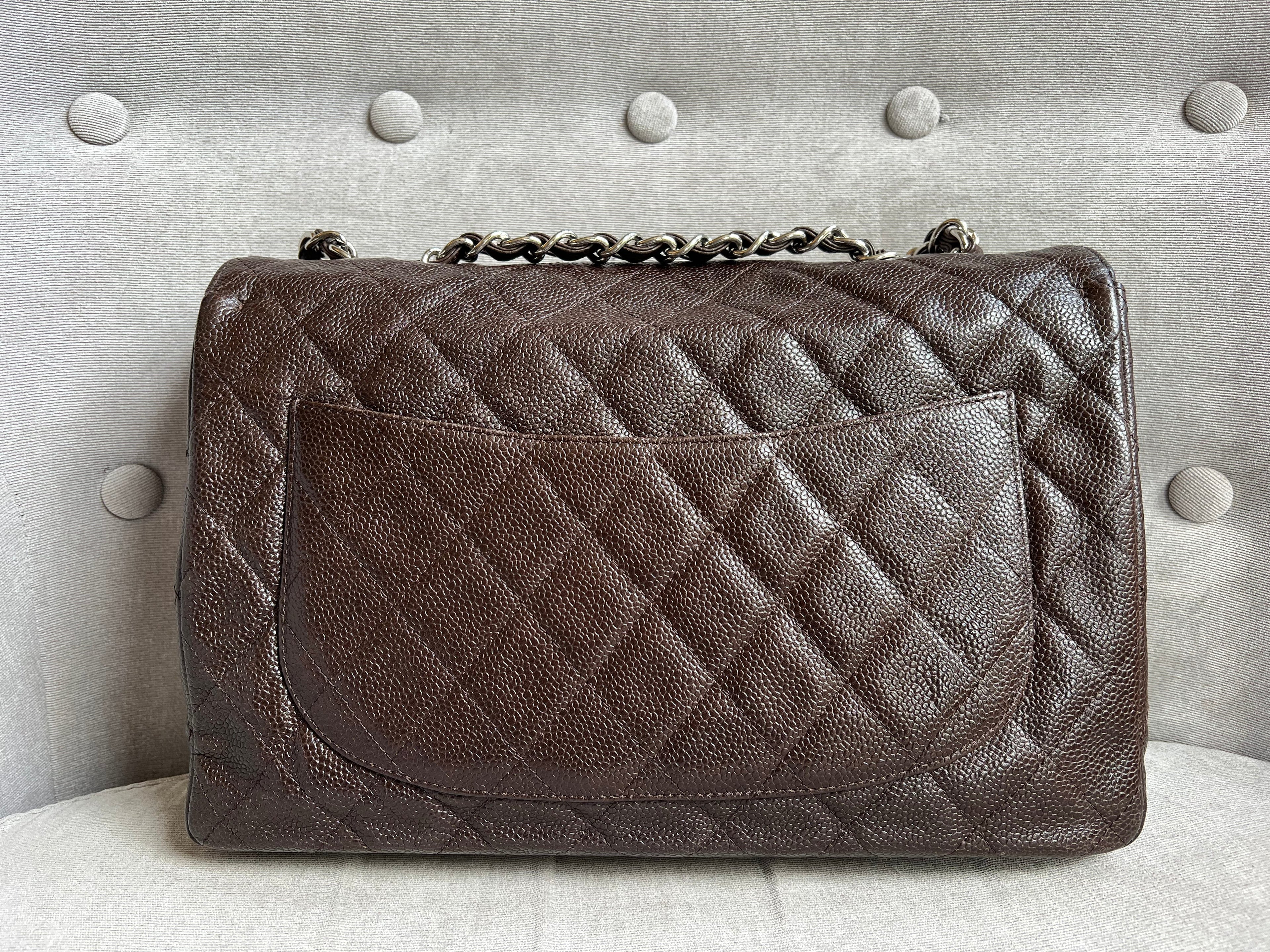 Chanel Jumbo Single Flap in Brown Caviar